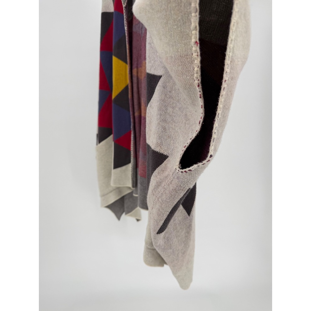 Billabong Hooded Poncho Cardigan Geometric Aztec Knit Wrap Oatmeal JV01DENC M/L - Picture 6 of 8